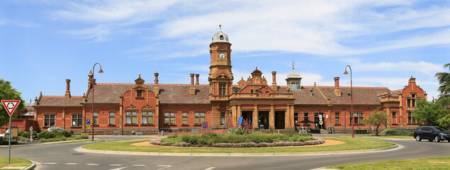 Historic railway station (built 1890) in Maryborough, Victoria, Australia.