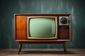 Classic Vintage Television on Wooden Stand