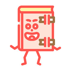 person book character color icon vector. person book character sign. isolated symbol illustration