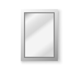 Realistic mirror set. Vector realistic mirrors set with blurry reflection