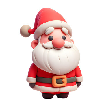 Modelling clay Santa Claus isolated on white background