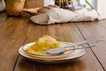 Fried sweet apple pancakes on a plate