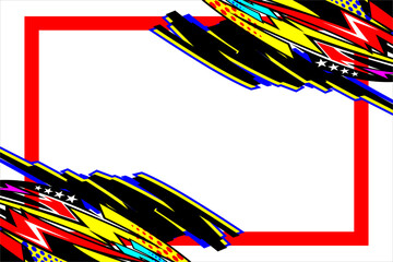vector abstract racing background design with a unique line pattern and a combination of bright colors on a white background that looks brighter