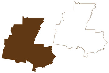 City of Greater Bendigo (Commonwealth of Australia, Victoria state, Vic) map vector illustration, scribble sketch Greater Bendigo City Council map