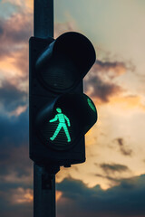Pedestrian traffic light is on green