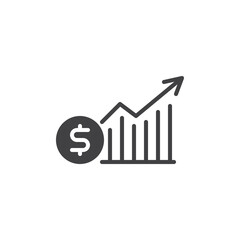 Financial chart vector icon