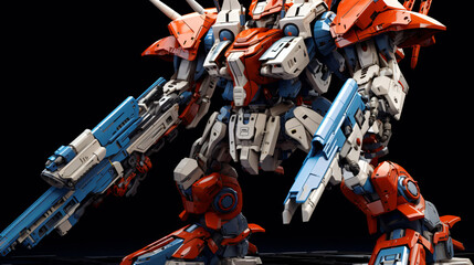 Futuristic gunplay gundam mechs robot built from