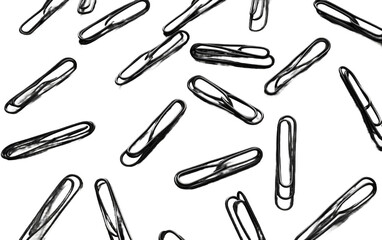 Minimalist Black Paperclip Design on White or PNG Transparent Background.
