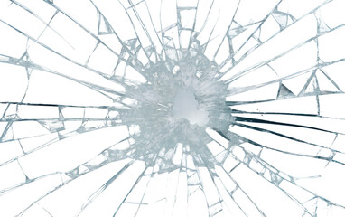 Damaged Window Picture In Realistic Style on White or PNG Transparent Background.