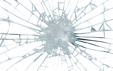Damaged Window Picture In Realistic Style on White or PNG Transparent Background.