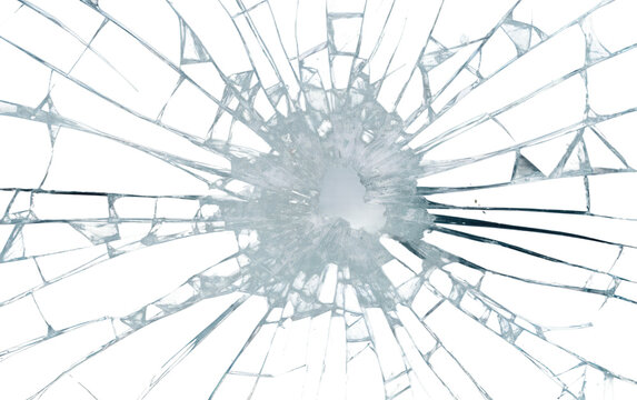 Damaged Window Picture In Realistic Style on White or PNG Transparent Background.