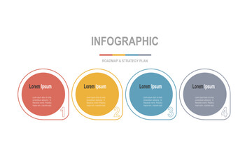 infographic elements  template, business concept with, 4 steps,  multi color circle shape design for workflow layout, diagram, annual report, web design.Creative banner, label vector