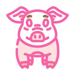 cute piglet pig farm color icon vector. cute piglet pig farm sign. isolated symbol illustration