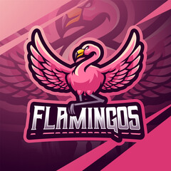Flamingo esport mascot logo design © JAMEN 