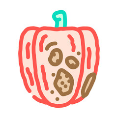 bell pepper rotten color icon vector. bell pepper rotten sign. isolated symbol illustration