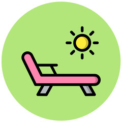 Deck Chair Vector Icon Design Illustration