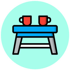 Tea Table Vector Icon Design Illustration