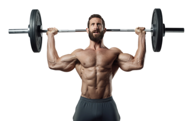 Clear and Crisp Weightlifting Image on White or PNG Transparent Background.