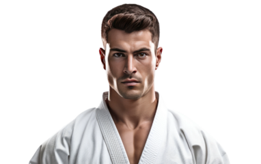High-Quality Karate Artwork on White or PNG Transparent Background.