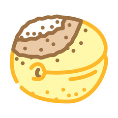 peach rotten food color icon vector. peach rotten food sign. isolated symbol illustration