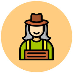 Lady Farmer Vector Icon Design Illustration