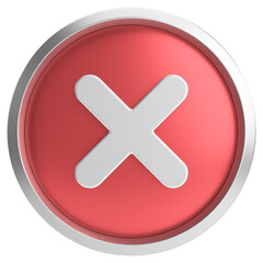 Obraz premium 3D close button. Cross sign. 3D illustration.