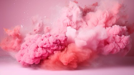A large colorful powder is falling out of the cloud and exploding