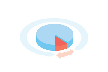 Infographic template for business. 2 steps Modern 3D pie chart diagram, presentation vector infographic