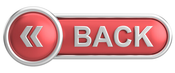 Previous button. Back button. 3D illustration.