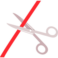 Scissors Cutting Ribbon