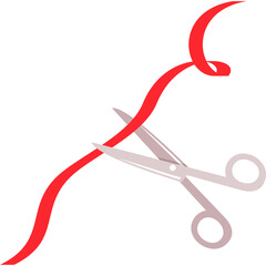 Scissors Cutting Ribbon