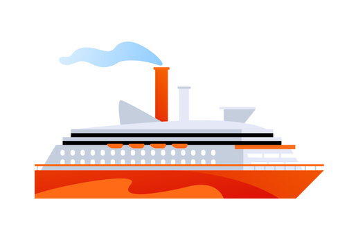 Cruise ship - modern flat design style single isolated image