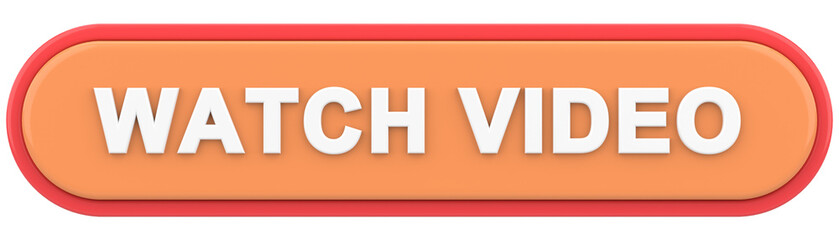 Watch video button. 3D illustration.