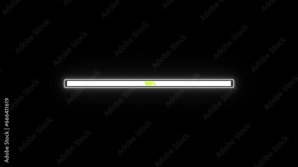 Aufkleber waiting loading bar animation on black background, loading bar, progress bar.