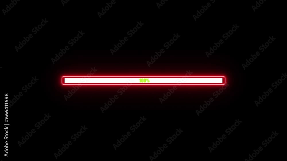 Poster waiting loading bar animation on black background, loading bar, progress bar.