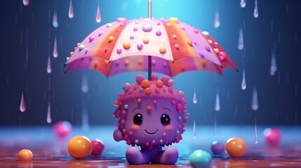 umbrella 3D cute.Generative AI