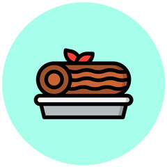 Roll Cake Vector Icon Design Illustration