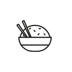 Rice icon vector. Linear style sign for mobile concept and web design. Rice symbol illustration. Pixel vector graphics - Vector.	