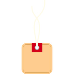 Isolated Empty Brown  Price Tag Hanging Label PNG