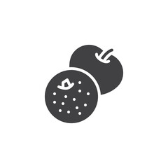 Fresh orange and apple vector icon