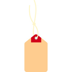 Isolated Empty Brown  Price Tag Hanging Label PNG