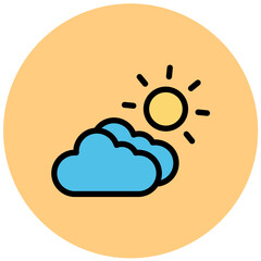 Cloudy Vector Icon Design Illustration