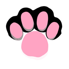 Cat Paw Cartoon illustration White And Black Cat Paw