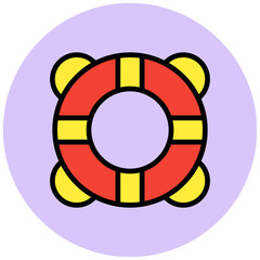 Obraz premium Lifebuoy Vector Icon Design Illustration