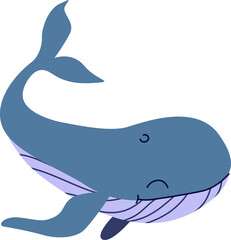 cute whale cartoon isolated.Vector illustration with underwater theme and cute whale for books and textile, interior design for kids room.