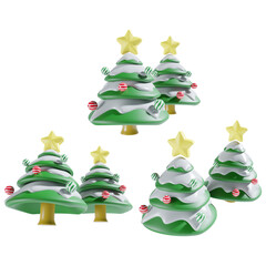 tree christmas illustration with three angle