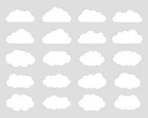 set of clouds, Cloud vector set on gray background