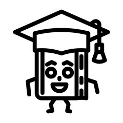 reader book character line icon vector. reader book character sign. isolated contour symbol black illustration