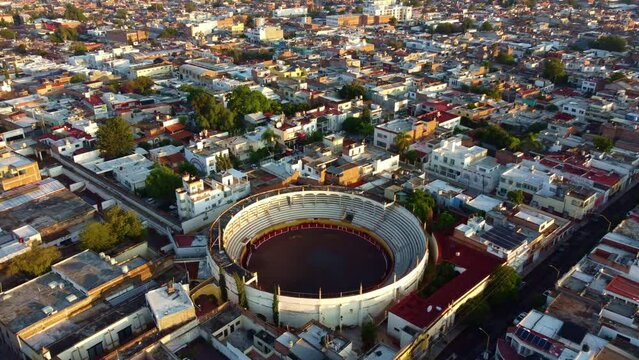 bullring of the city of Aguascalientes Mexico with a sunrise