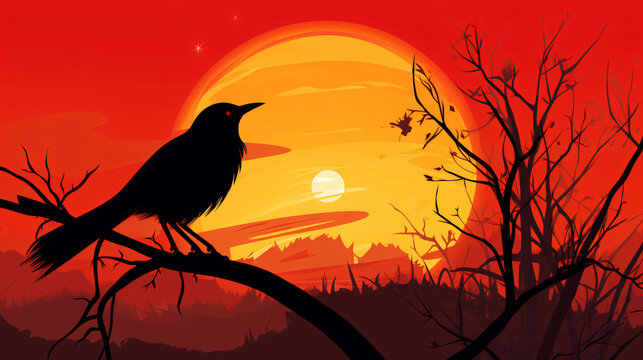 Illustration of a silhouette of a bird